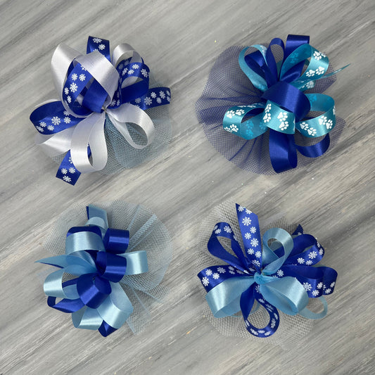 Winter Snow - Collar Bows - 8 Extra Large Bows