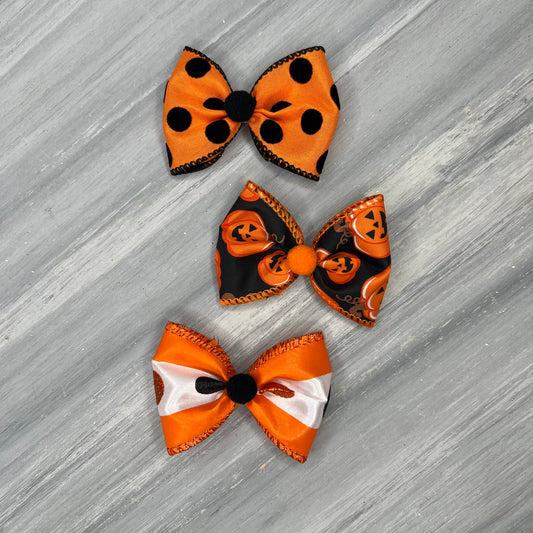 Smiley Pumpkins - Over the Top - 8 Large Bows