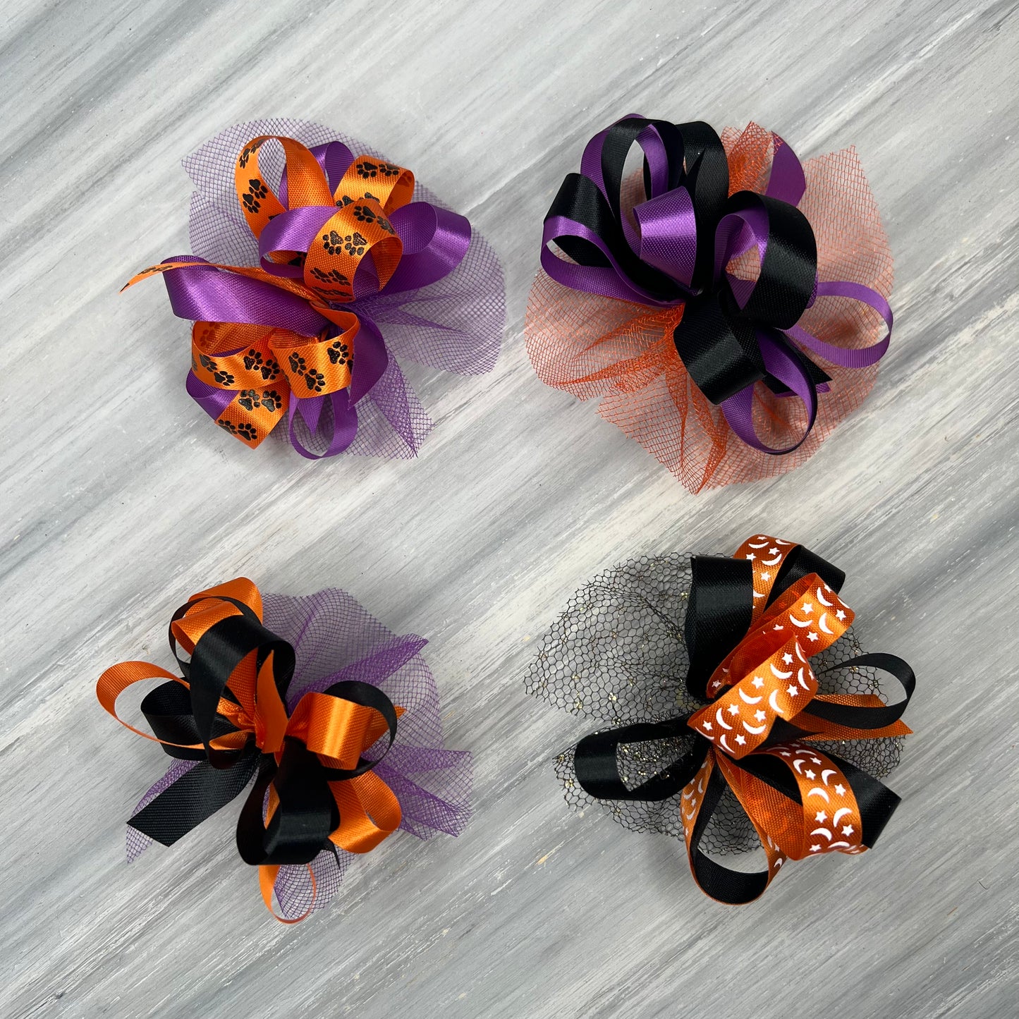 Halloween Collar Bows - 8 Extra Large Bows