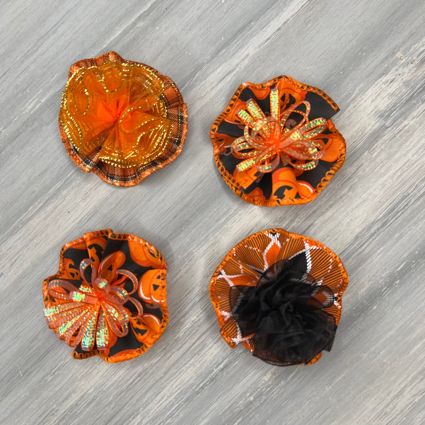 Smiley Pumpkins - Tedi Bows - 12 Medium Bows