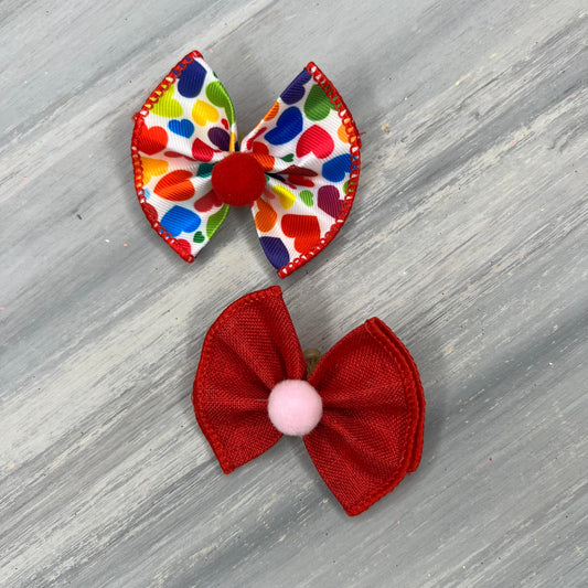 Conversation Hearts - Topsy Turvy - 12 Medium Bows